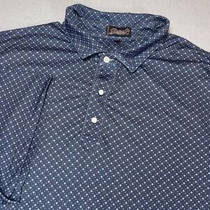 Rafter C Polo Shirt Mens 3XL Blue Geometric Print Western Snap Performance